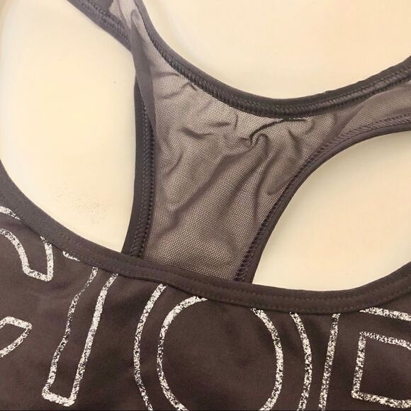 Victoria’s Secret Sports bra purple mauve mesh large logo NWOT -S - Picture 3 of 9